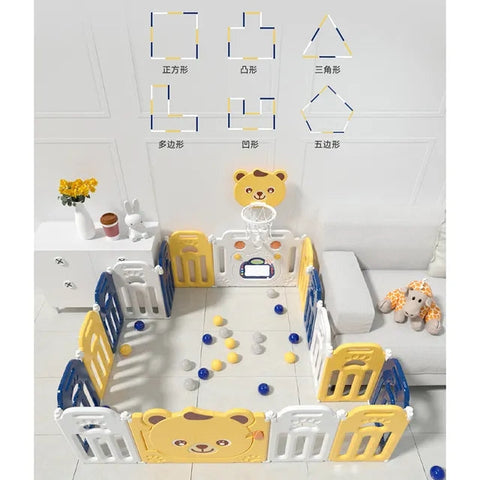 Kids Playpen (Yellow) - 163 X 163 X 65 Cm