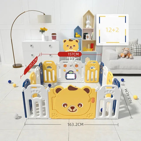 Kids Playpen (Yellow) - 163 X 163 X 65 Cm