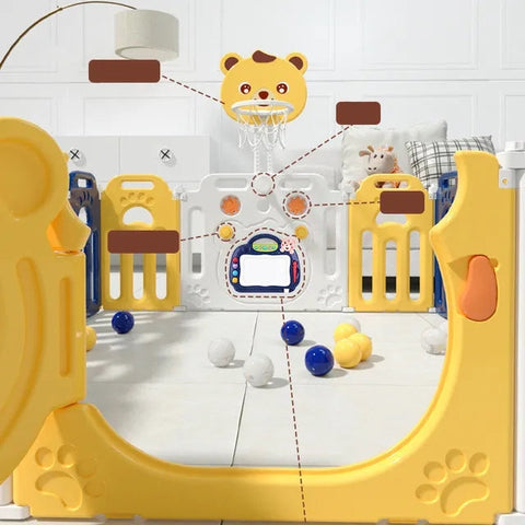 Kids Playpen (Yellow) - 163 X 163 X 65 Cm