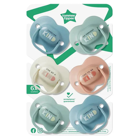 Tommee Tippee  Anytime Soother, Pack Of 6,  (6-18 Months)