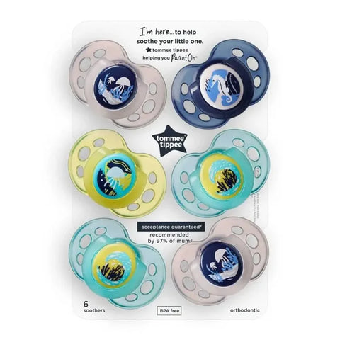 Tommee Tippee Night Time Soother, Pack Of 6, (18-36 Months)