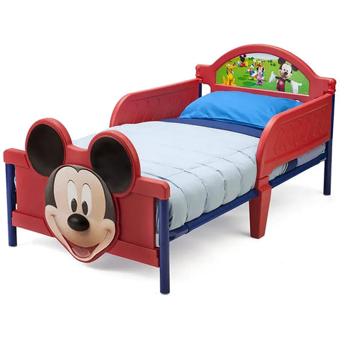 Delta Children - Mickey Mouse Plastic 3D Footboard Toddler Bed W/ Guardrail (Mattress Not Included)