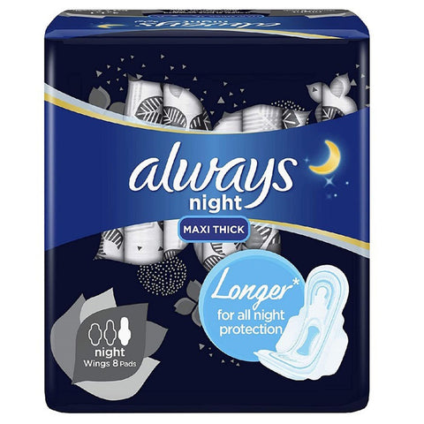 Buy Always Night Wings Sanitary Pads 8 PC Online - Kulud Pharmacy