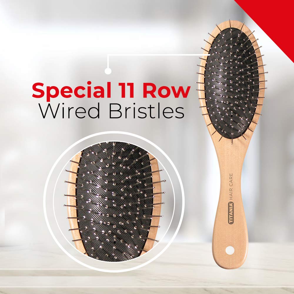 Titania Wire Massage Hair Brush 1 PC | Hair Combs Titania Wire Massage Hair Brush 1 PC | Hair Combs