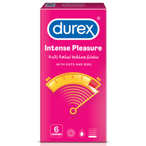 Durex Intense Pleasure Condoms With Dots & Ribs - 6s