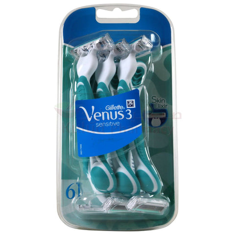 Buy Gillette Venus 3 Sensitive Disp. Rzr Bag 6S Device 3 PC Online - Kulud Pharmacy