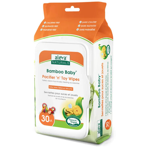 Aleva Naturals Bamboo Baby Specialty Pacifier 'N' Toy Wipes (Pack Of 30)