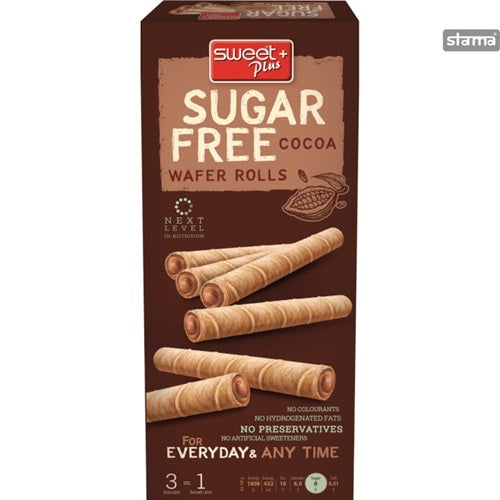 Sweet Plus Sugar Free Wafer Rolls Cocoa 120G | Protein Snacks Sweet Plus Sugar Free Wafer Rolls Cocoa 120G | Protein Snacks