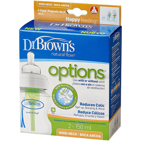 زجاجة بلاستيك- أطفال "خيارات" من البولي بروبلين عريضة العنق سعة 5 أونصة / 150 مل، عبوتان