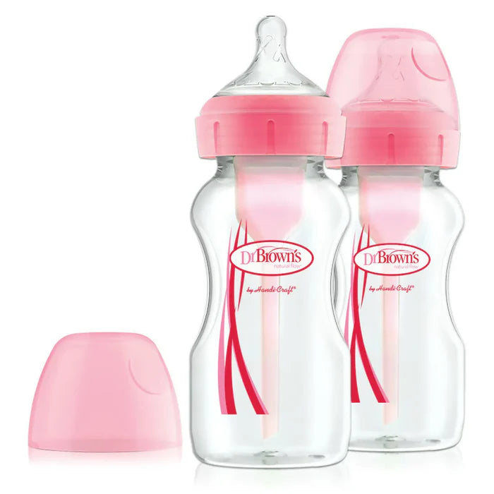 9 اونصة / 270 مل PP W-N خيارات+ زجاجة ، 2 عبوة (وردي) | الرضّاعات والحلمات 9 اونصة / 270 مل PP W-N خيارات+ زجاجة ، 2 عبوة (وردي) | الرضّاعات والحلمات