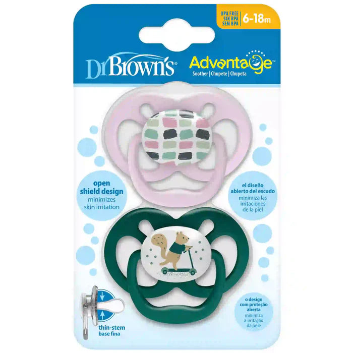 Dr.Browns Advantage Pacifier - Stage 2 (Pink, 2-Pack) | Pacifiers Dr.Browns Advantage Pacifier - Stage 2 (Pink, 2-Pack) | Pacifiers