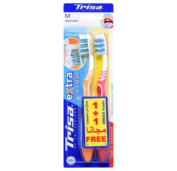 Trisa Extra Medium Toothbrush 2 PC | Toothbrushes Trisa Extra Medium Toothbrush 2 PC | Toothbrushes