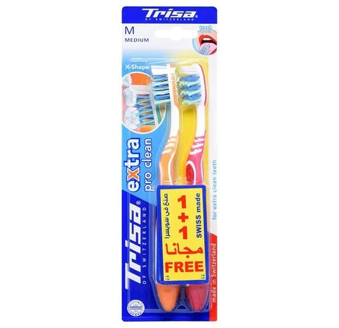 Buy Trisa Extra Medium Toothbrush 2 PC Online - Kulud Pharmacy