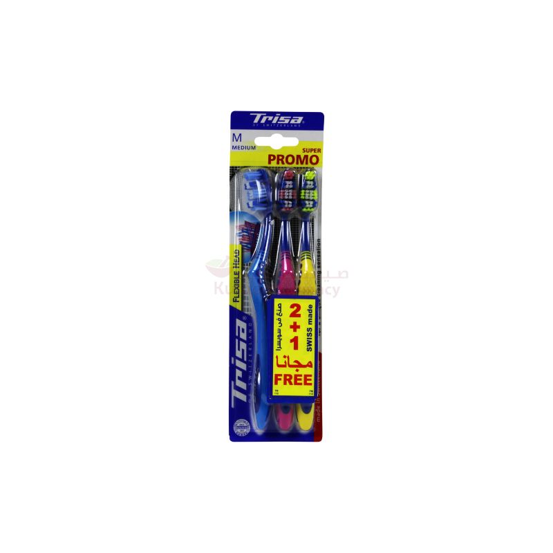 Trisa Flexhead Medium Toothbrush 3 PC | Toothbrushes Trisa Flexhead Medium Toothbrush 3 PC | Toothbrushes