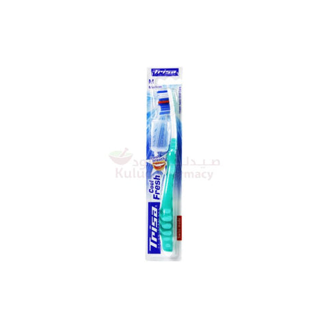 Buy Trisa Cool And Fresh Medium +Travel Cup Toothbrush 1 PC Online - Kulud Pharmacy