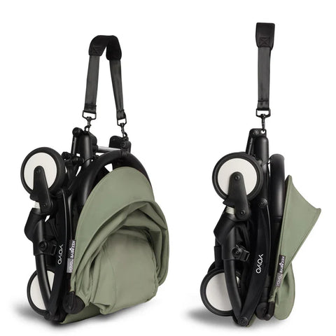 عربة أطفال بيبي زين يويو 6+ - إطار أسود مع حزمة ألوان 6+ (زيتون)