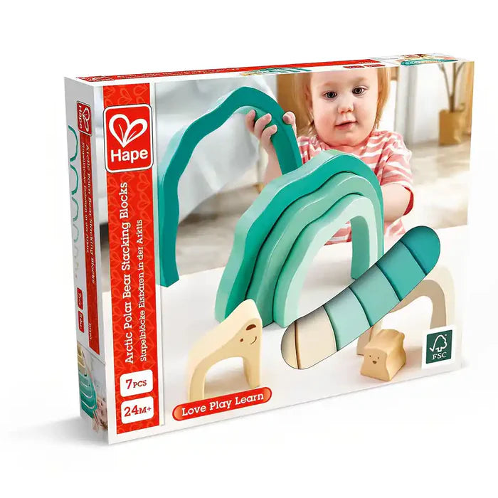 Hape - Arctic Polar Bear Stacking Blocks | Construct & Play Hape - Arctic Polar Bear Stacking Blocks | Construct & Play