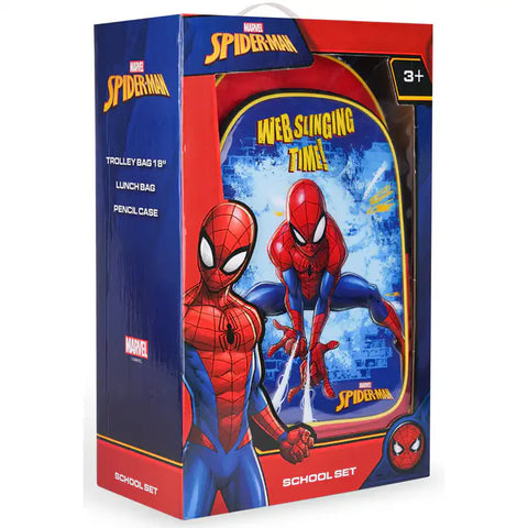 Marvel Spiderman Web Sling Action 3In1 Trolley Box Set 18"