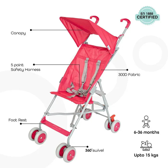 Moon - Jet-Light Weight/Compact Fold Buggy Stroller - Red | Strollers Moon - Jet-Light Weight/Compact Fold Buggy Stroller - Red | Strollers