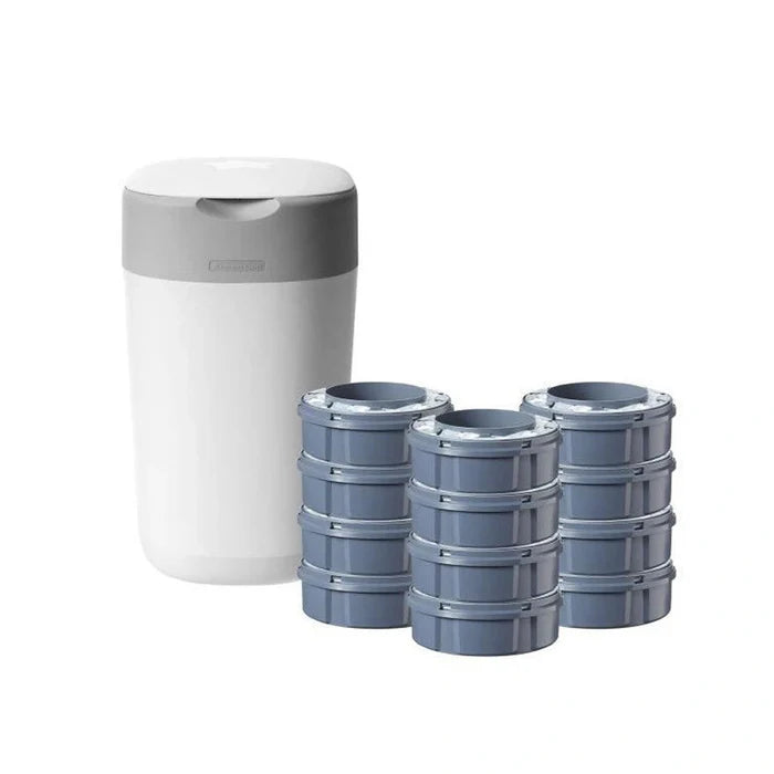 Tommee Tippee Twist And Click Advanced Nappy Disposal Sangenic + 12pcs Refill (White) | Diaper Bins & Disposable Bags Tommee Tippee Twist And Click Advanced Nappy Disposal Sangenic + 12pcs Refill (White) | Diaper Bins & Disposable Bags