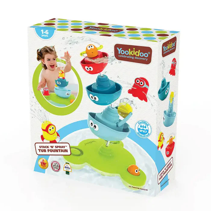 Yookidoo - Stack 'N' Spray Tub Fountain | Learning & Activity Bath Toys Yookidoo - Stack 'N' Spray Tub Fountain | Learning & Activity Bath Toys