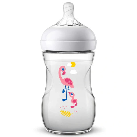 Philips Avent Natural 2.0 Baby Bottle Flamingo 260ml 1pc - SCF070/21-plastic
