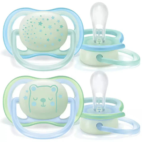 Philips Avent Ultra Air Pacifier Night 0-6m Boy 2pcs - SCF376/11