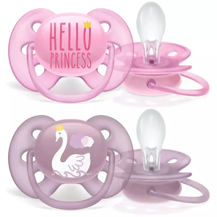 Philips Avent Silicone Soother Soft 6-18m Girl Deco (Pack of 2) - SCF223/02 | Pacifiers Philips Avent Silicone Soother Soft 6-18m Girl Deco (Pack of 2) - SCF223/02 | Pacifiers