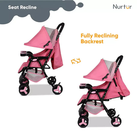 عربة أطفال نرتشر رايدر خفيفة الوزن (وردي)