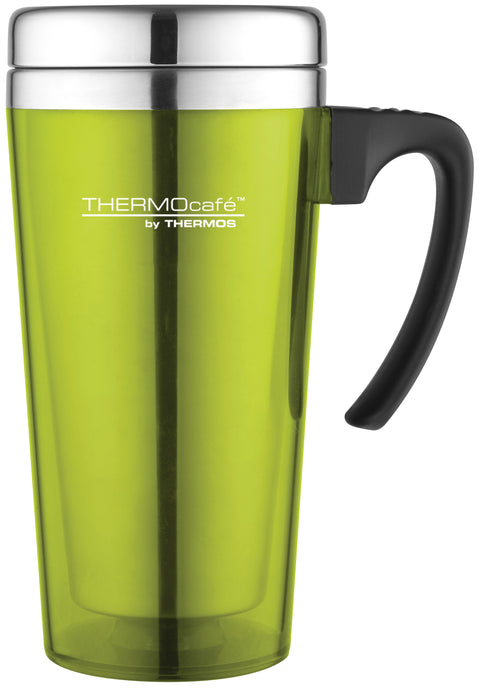 Thermos Stainless Steel With Plastic Cover Drinking Mug 400 Ml (Lime Green)