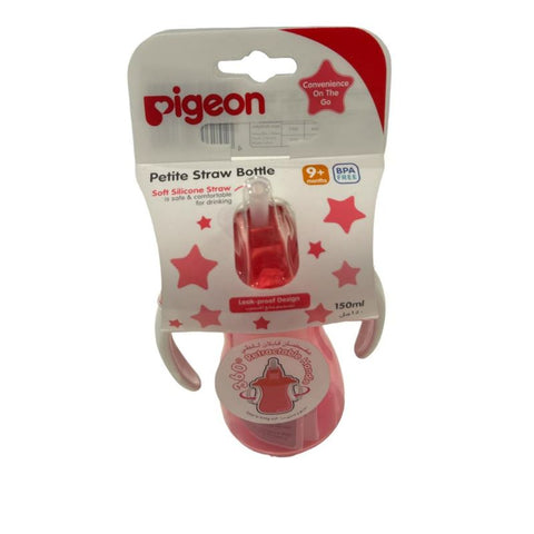 Buy Pigeon Petite Straw Bottle 150Ml, (Pink) 26150 Baby Bottle 1 PC Online - Kulud Pharmacy