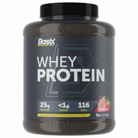 Basix Whey Protein 5 Lb Strawberry Swirl Flavor 70 Servings