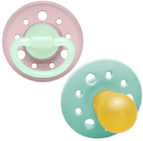 Nip Cherry Glow in the Dark Round Latex Soother (Rose & Green) 6m+