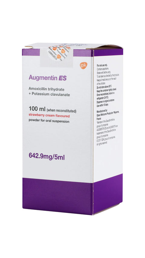 Buy Augmentin Es Powder For Oral Suspension 600Mg 100 ML Online - Kulud Pharmacy