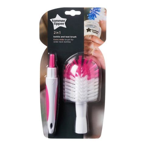 Tommee Tippee Closer To Nature Bottle Brush And Teat Brush (Pink)