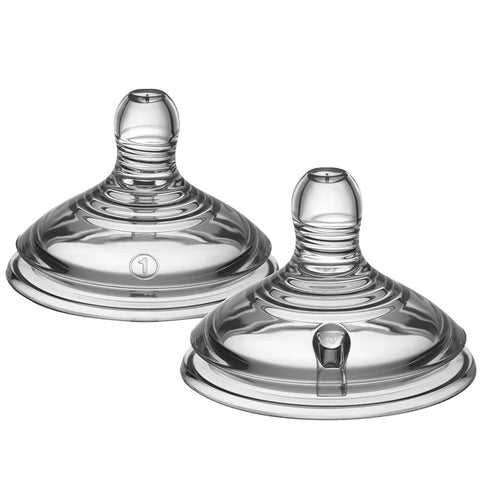 Tommee Tippee Closer To Nature Teats, Slow Flow X 2 (Clear)