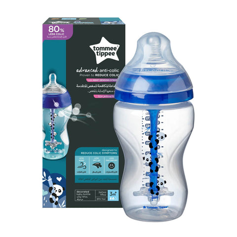 Tommee Tippee Advanced Anti-Colic Feeding Bottle, 340Ml X1 - Boy