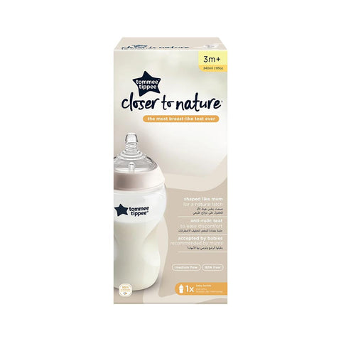 Tommee Tippee Closer To Nature Feeding Bottle, 340Ml X 1 (Clear)