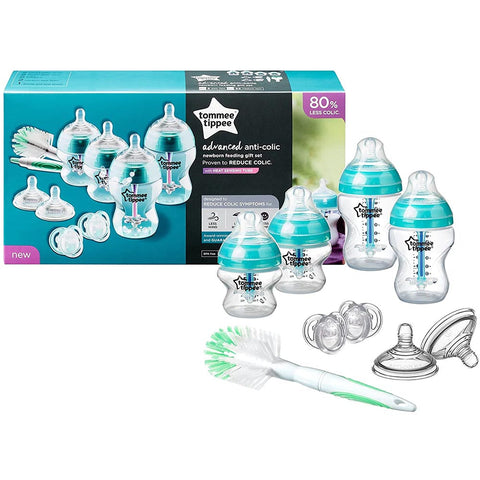 Tommee Tippee Advanced Anti-Colic Feeding Bottle Kit, Starter Set (Blue)