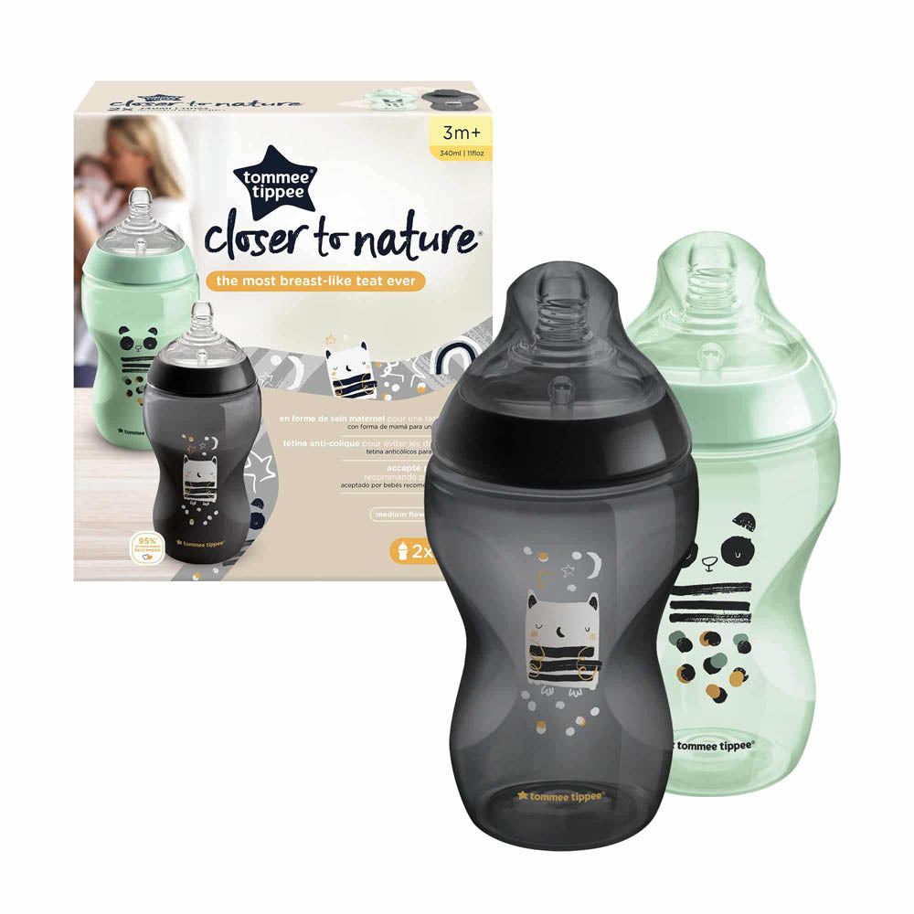 زجاجة رضاعة تومي تيبي كلوزر تو ناتشر، 340 مل × 2 - للأولاد | الرضّاعات والحلمات زجاجة رضاعة تومي تيبي كلوزر تو ناتشر، 340 مل × 2 - للأولاد | الرضّاعات والحلمات