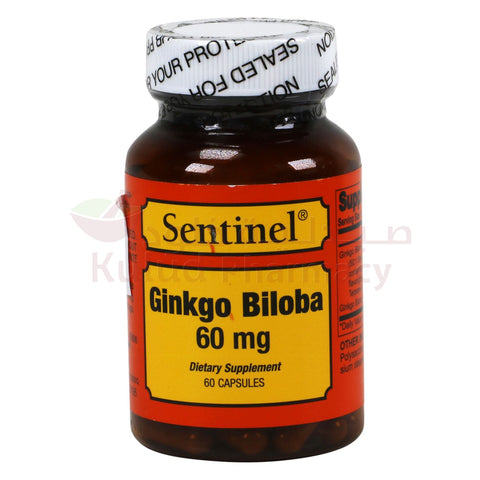 Buy Sentinel Ginkgo Biloba Capsule 60Mg 60 CAP Online - Kulud Pharmacy