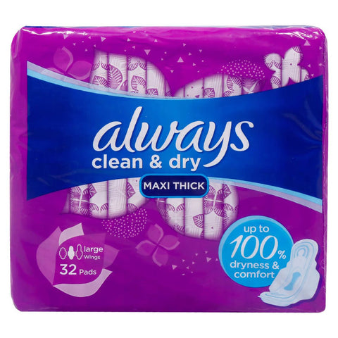 Buy Always Clean & Dry Large Wings Sanitary Pads Online - Kulud Pharmacy