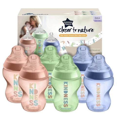 Tommee Tippee Closer To Nature Bottles 260Ml - Be Kind (Pack Of 6)