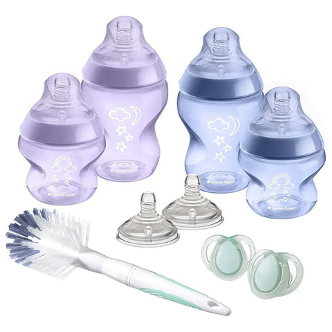 Tommee Tippee Set Of Closer To Nature Baby Bottles Feeding Set (Purple)