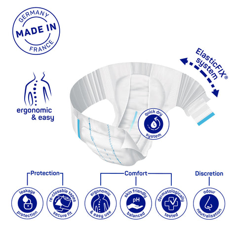 Adult Diaper, Molicare Premium Elastic, Slip diapers for adult incontinence,  Medium, 6 Drops, 30pcs/pack, Unisex