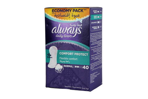 Always Daily Liners Comfort Protect Normal Sanitary Pads 40 PC