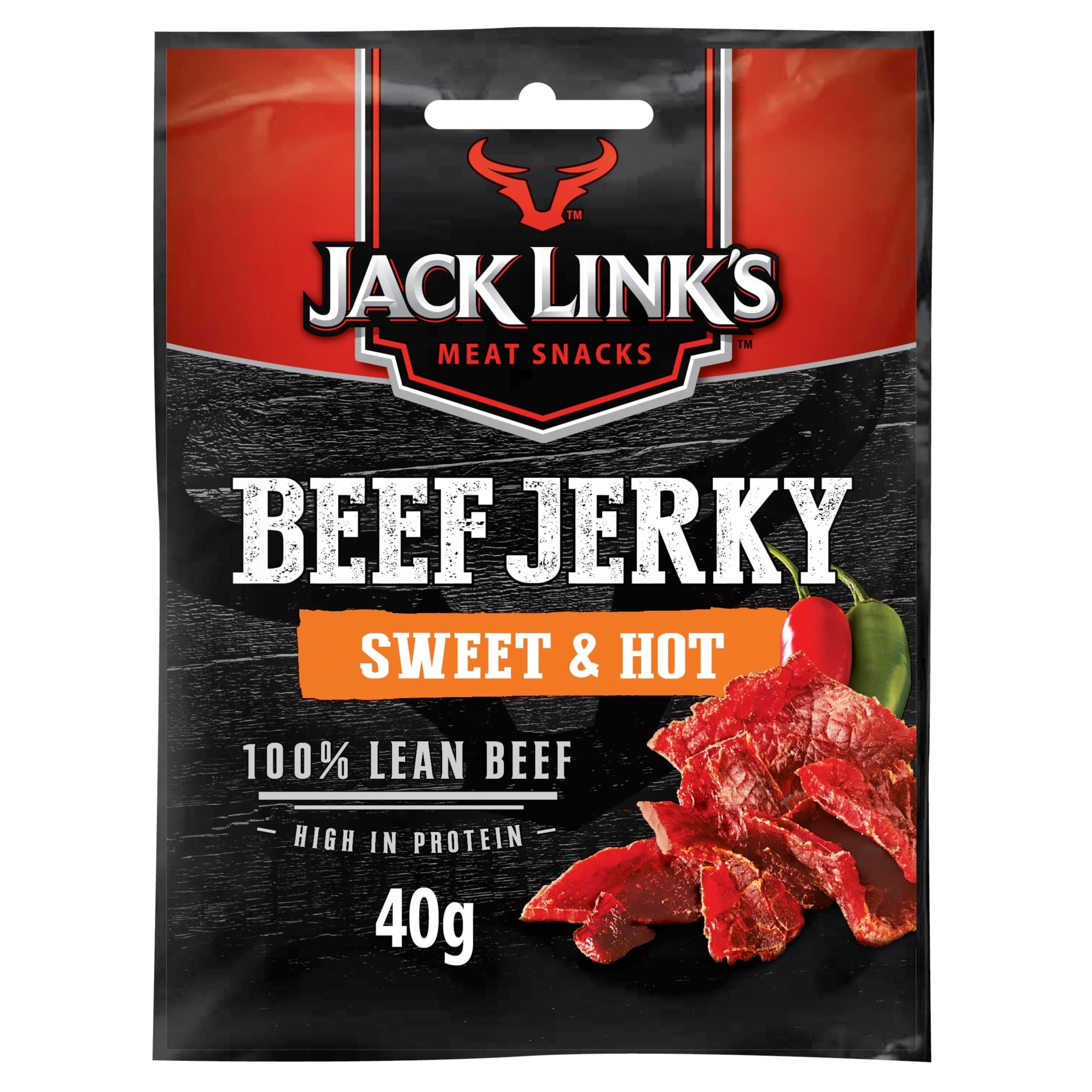 Jack Links Jerky Beef Sweet & Hot 40g | Protein Snacks Jack Links Jerky Beef Sweet & Hot 40g | Protein Snacks