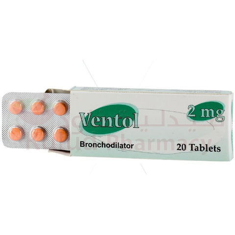 Buy Ventol Tablet 2 Mg 20 PC Online - Kulud Pharmacy