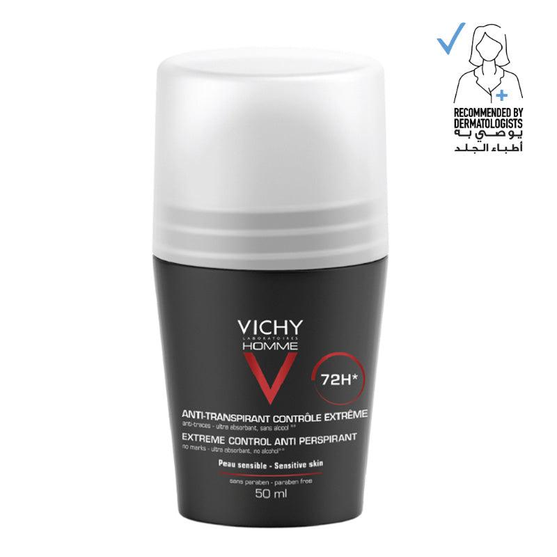 Vichy Deodorant Roll-On Black for Men 50ml | Deodorants & Body Powders