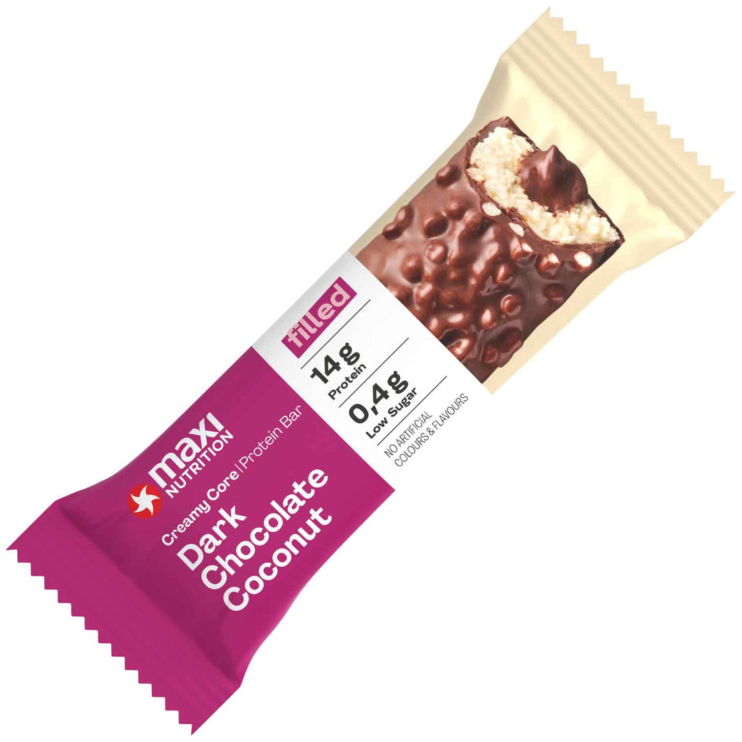 Maxi Nutrition Creamy Core Dark Chocolate Coconut 45g | Kulud Pharmacy